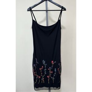 Carole Little Black Dress with Colorful Floral Design